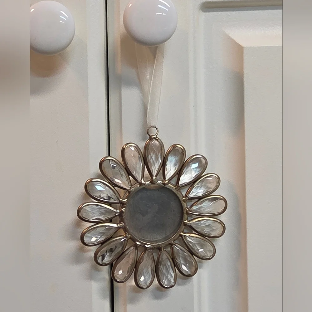 Papyrus Faceted Petal Flower Frame Ornament